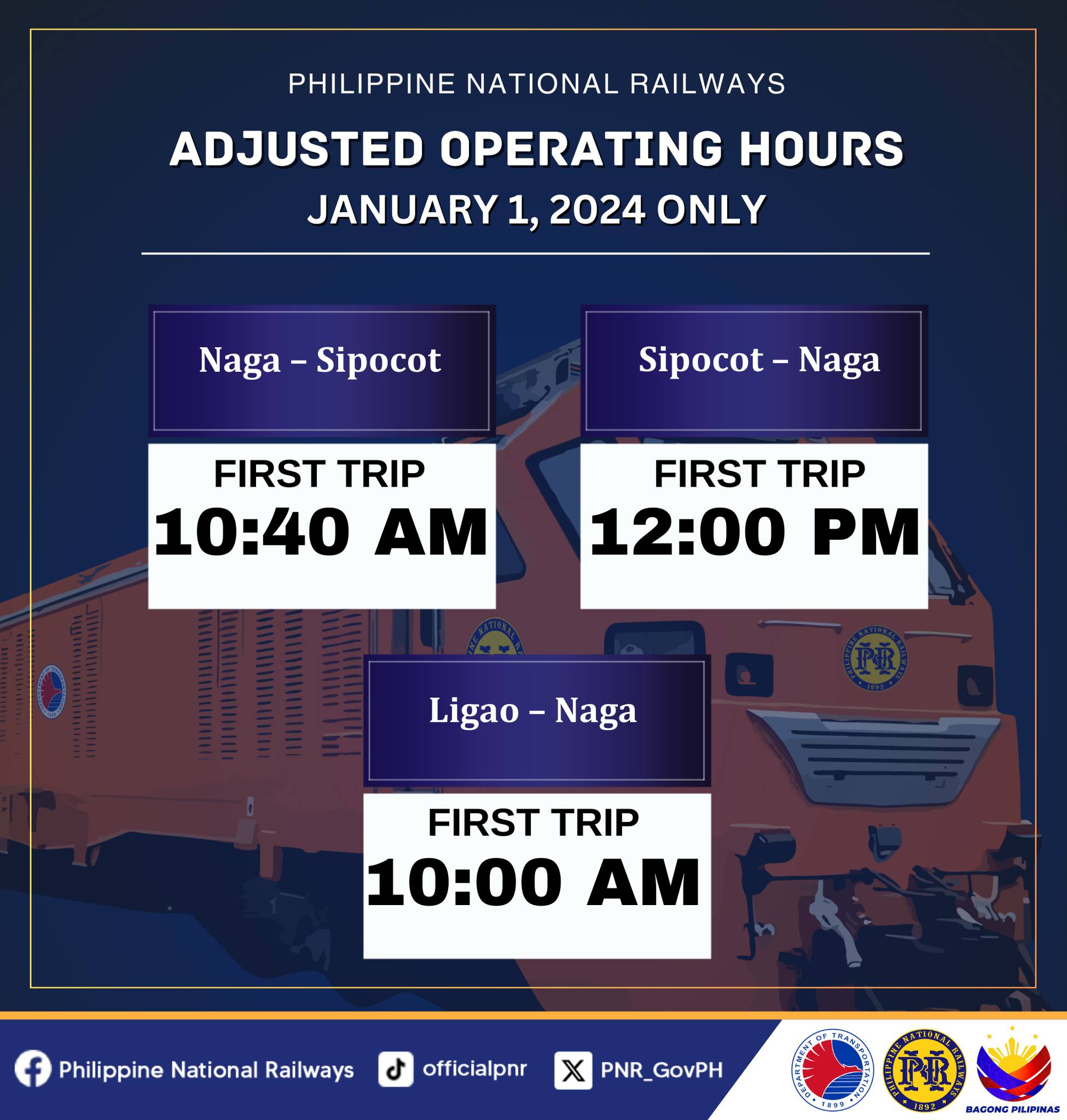 PSA MRT3, LRT1, PNR to implement adjusted operating schedule for